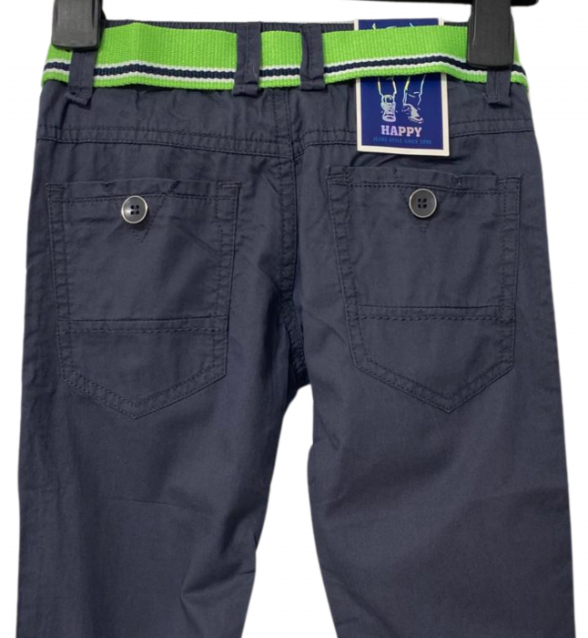 Pantaloni pentru băieți - Slim Fit, Talie Elastică și Curea, Bumbac [4]
