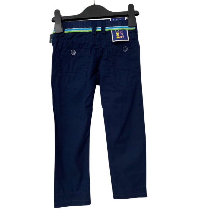 Pantaloni pentru băieți - Slim Fit, Talie Elastică și Curea, Bumbac [4]