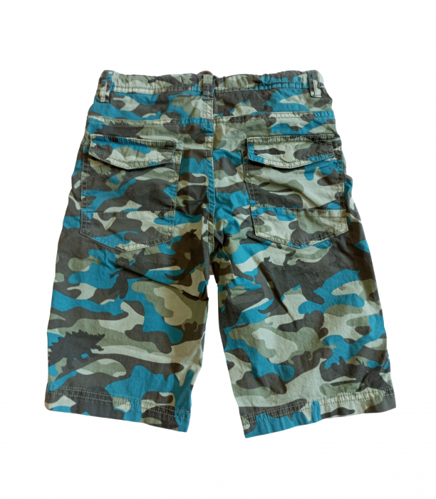 Pantaloni scurti baieti, OVS, imprimeu army, Bumbac/Elastan, Albastru, 116 CM, 5-6 ani [2]