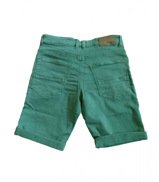 Pantaloni scurti baieti, OVS, plisati, Bumbac, Kaki, 140 cm, 9-10 ani [2]
