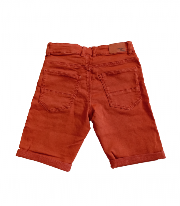 Pantaloni scurti baieti, OVS, plisati, Bumbac, maro, 140 cm, 9-10 ani [2]