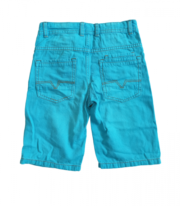 Pantaloni scurti baieti, OVS, plisati, Bumbac, Albastru deschis, 128 cm, 7-8 ani [2]