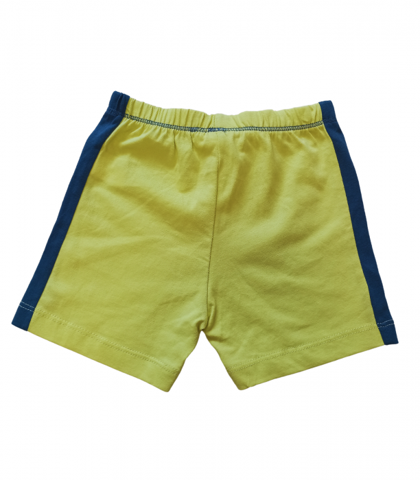 Pantaloni scurti bebelusi, OVS, cu imprimeu, Bumbac, Galben & Albastru, 62 CM, 3-6 luni [2]