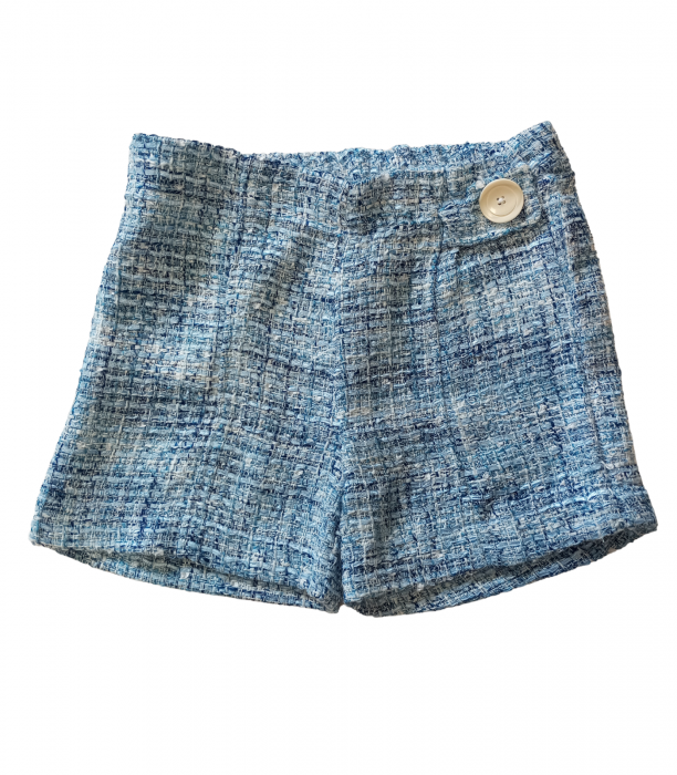 Pantaloni scurti fete, OVS, tricotati, Poliester/Fibre acrilice/Bumbac, Albastru deschis, 134 CM, 8-9 ani [1]