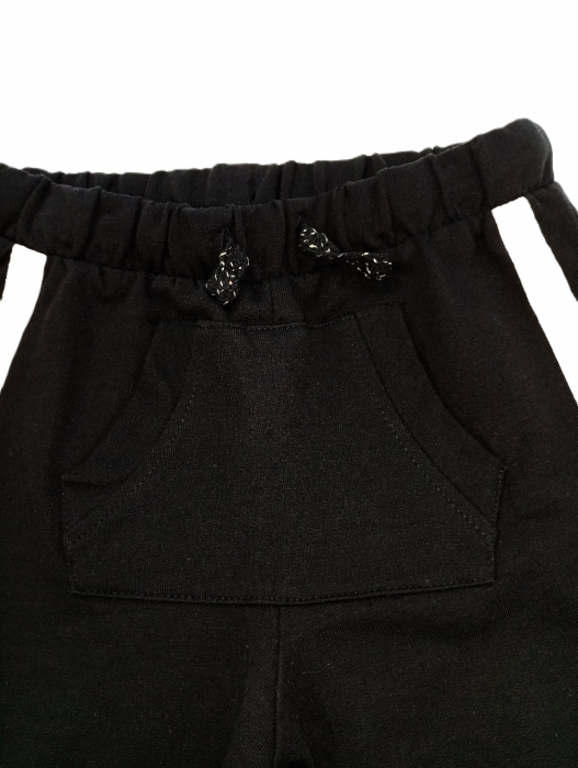 Pantaloni sport pentru fete, OVS, dungi cu sclipici, talie elastica, Negru, 98 CM, 2-3 ani [4]