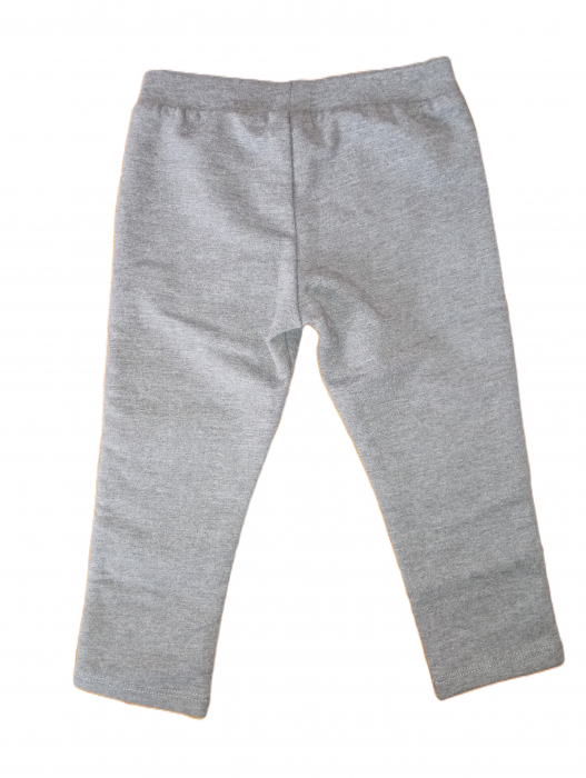 Pantaloni sport fetite, OVS, dungi contrastante, material flausat, Bumbac, Gri, 80 CM, 12-18 luni [2]
