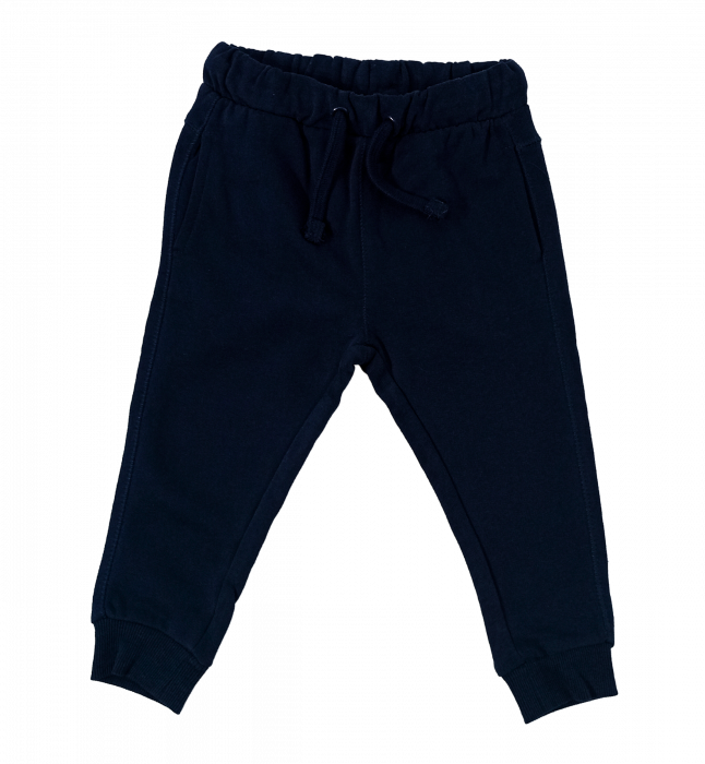 Pantaloni sport flausati baieti, OVS, talie elastica cu snur, Bumbac, Bleumarin, 80 CM, 12-18 luni [1]