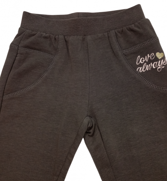 Pantaloni sport flausati fete, OVS, Love always, Bumbac, 7-8 ani [4]