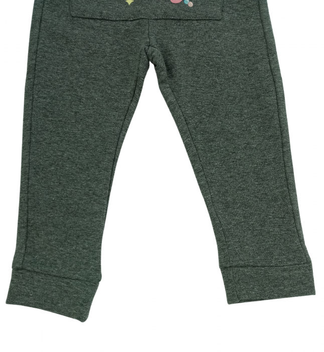 Pantaloni sport pentru fetite, OVS, Candy, Bumbac organic, Gri, 80 CM, 12-18 luni [3]
