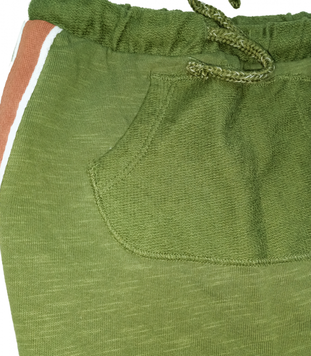 Pantaloni trening copii, OVS, talie elastica si snur, Bumbac organic, Kaki, 86 CM, 18-24 luni [3]