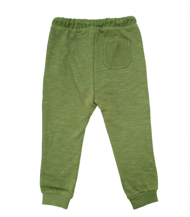 Pantaloni trening copii, OVS, talie elastica si snur, Bumbac organic, Kaki, 86 CM, 18-24 luni [2]