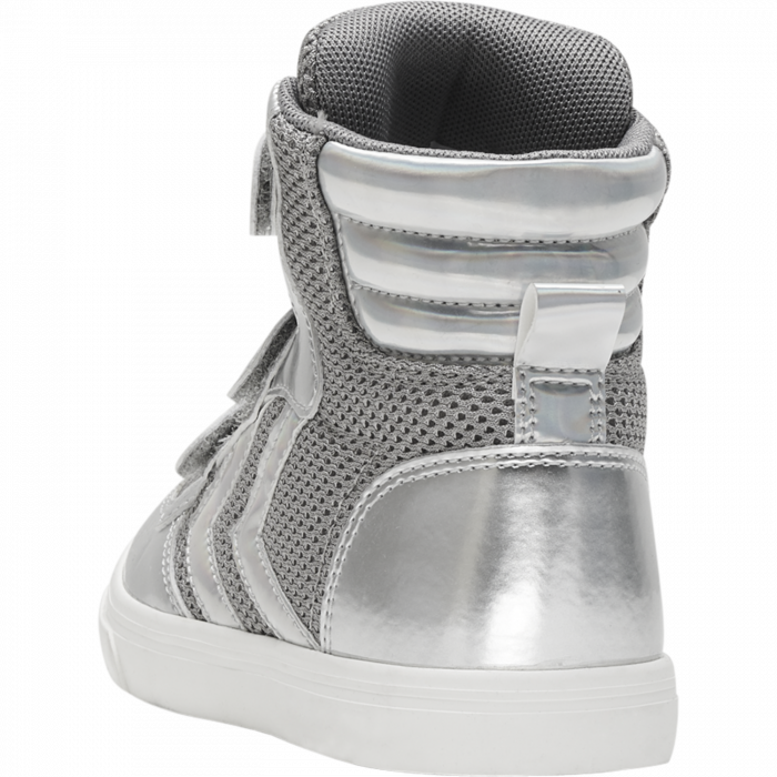 Pantofi copii HI-TOP cu plasa superioara si inchidere velcro , Hummel, STADIL Glitter JR, Alloy , Argintiu, 37 EU [4]