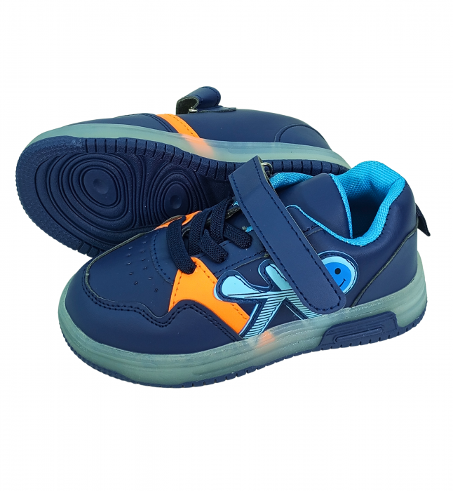 Pantofi sport baieti cu luminite, Smiley face, [11]