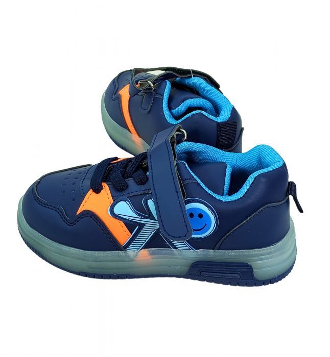 Pantofi sport baieti cu luminite, Smiley face, [6]