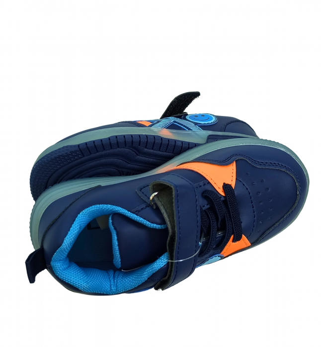 Pantofi sport baieti cu luminite, Smiley face, [3]