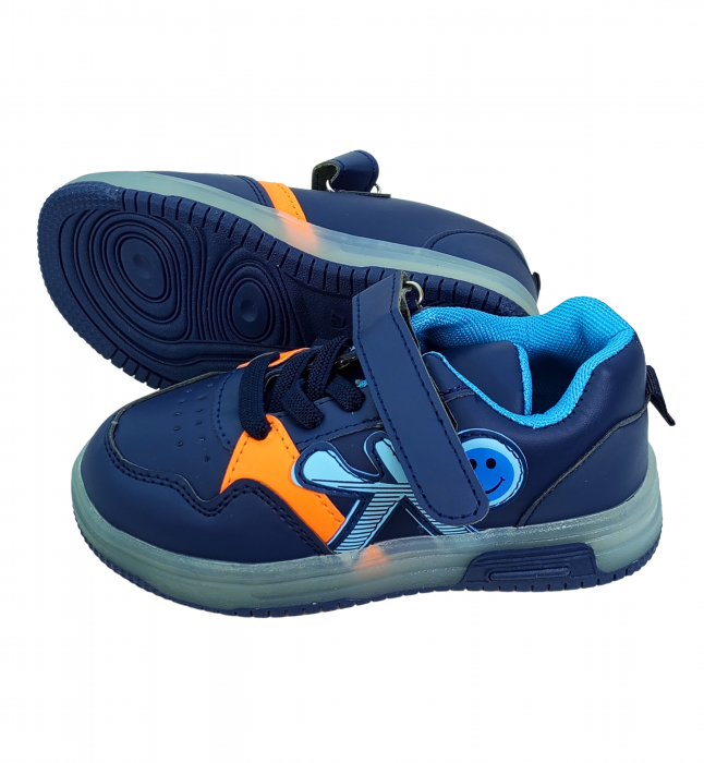Pantofi sport baieti cu luminite, Smiley face, [2]
