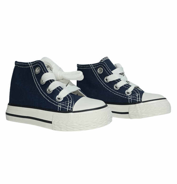 Pantofi sport baieti, Navy fabric, tenisi panza, [4]