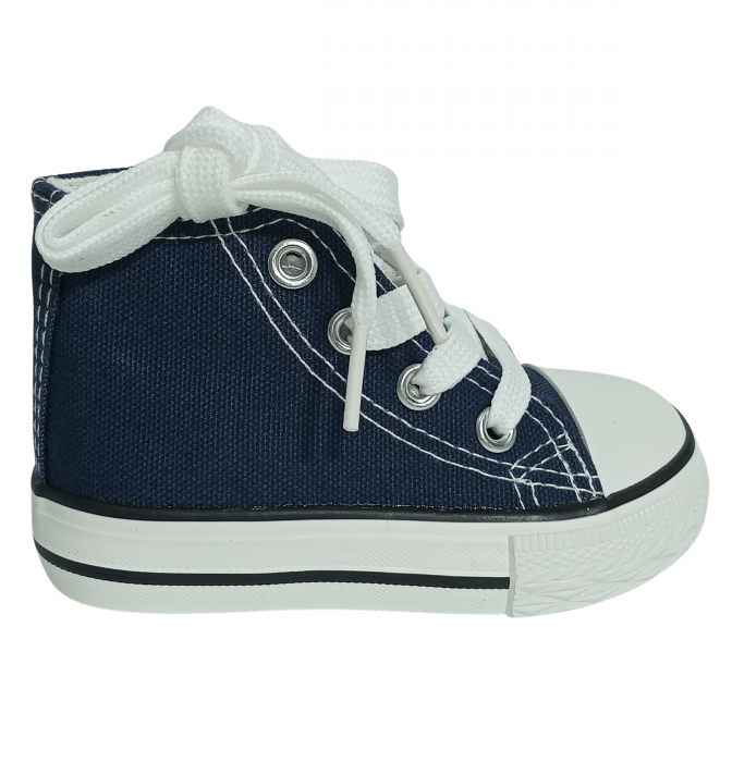 Pantofi sport baieti, Navy fabric, tenisi panza, [11]