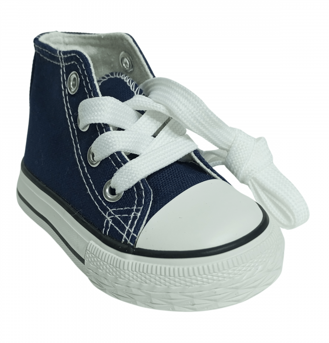 Pantofi sport baieti, Navy fabric, tenisi panza, [8]