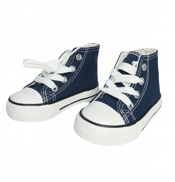 Pantofi sport baieti, Navy fabric, tenisi panza, [2]