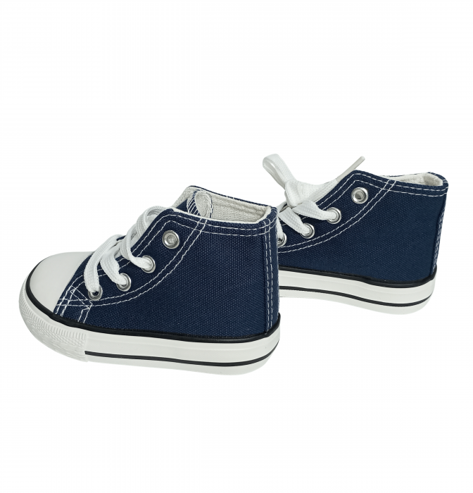Pantofi sport baieti, Navy fabric, tenisi panza, [12]