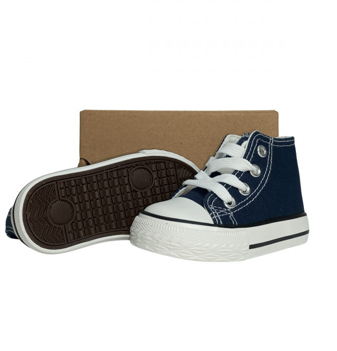 Pantofi sport baieti, Navy fabric, tenisi panza, [13]