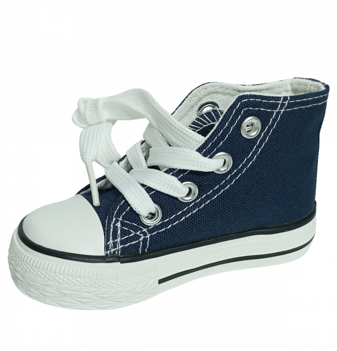 Pantofi sport baieti, Navy fabric, tenisi panza, [9]