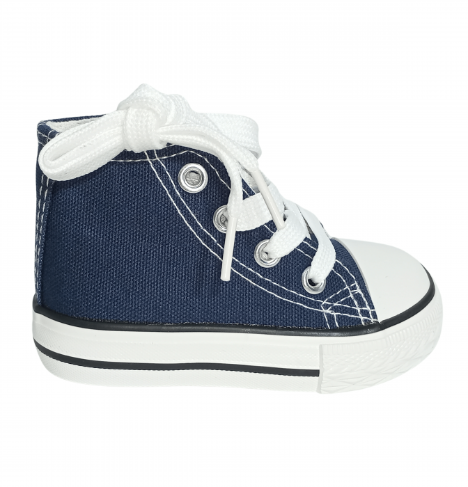 Pantofi sport baieti, Navy fabric, tenisi panza, [7]