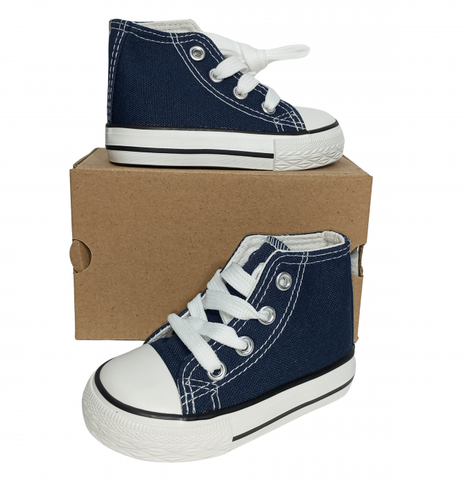 Pantofi sport baieti, Navy fabric, tenisi panza, [3]