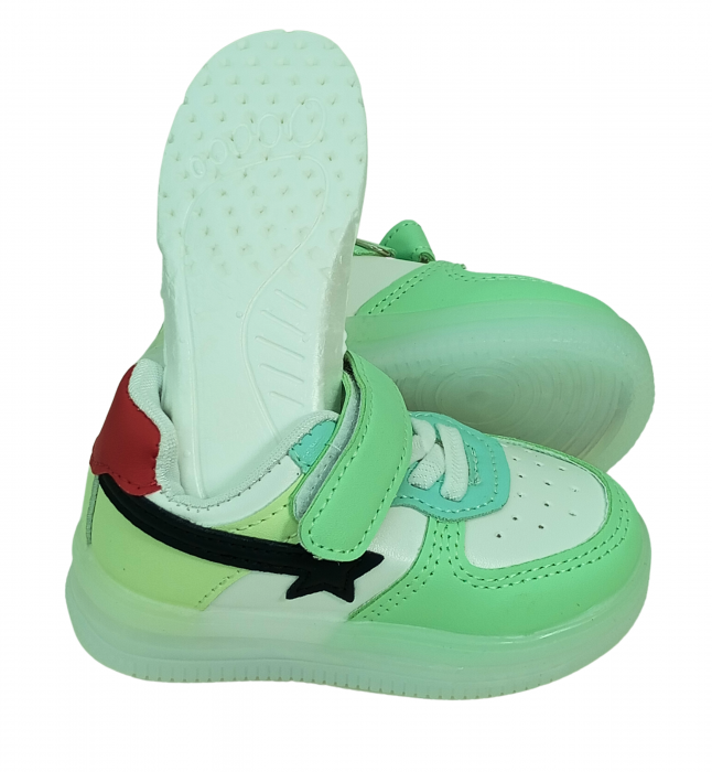 Pantofi sport copii cu luminite, Black star, [11]