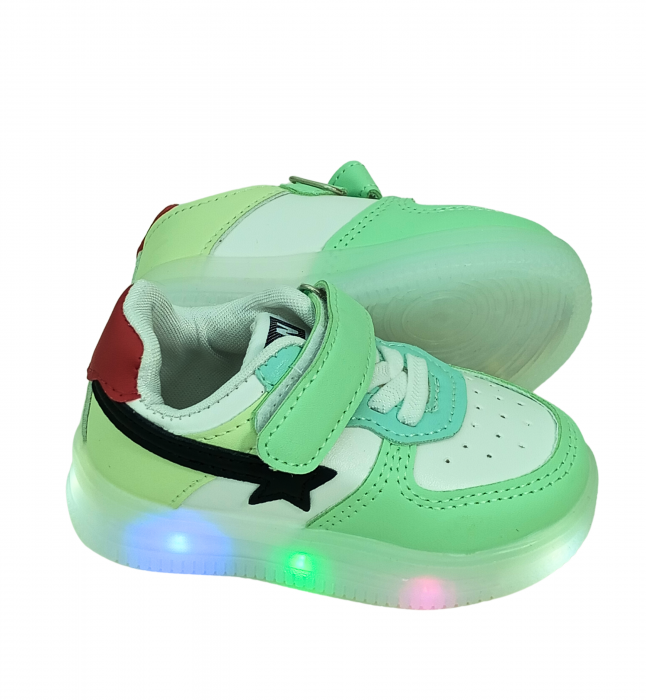 Pantofi sport copii cu luminite, Black star, [13]