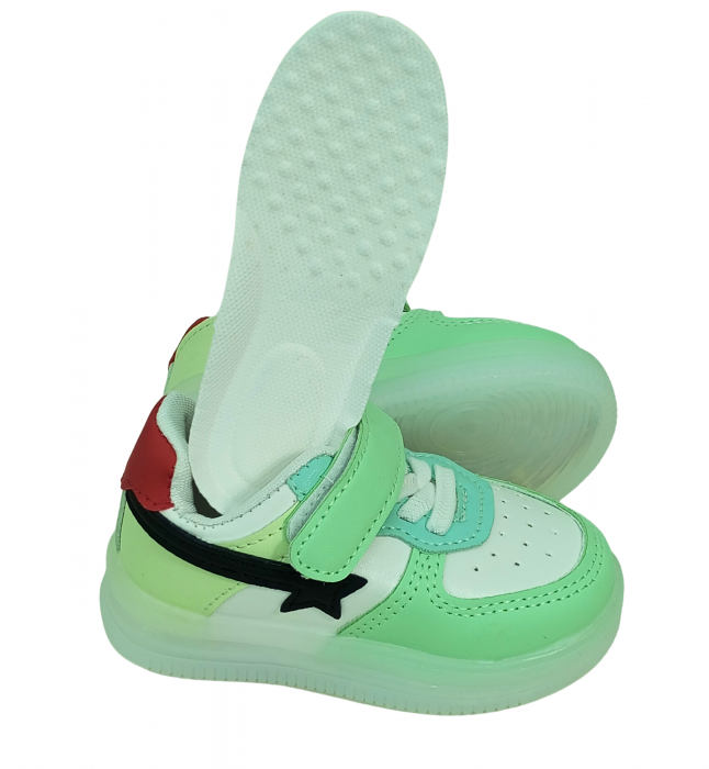 Pantofi sport copii cu luminite, Black star, [12]