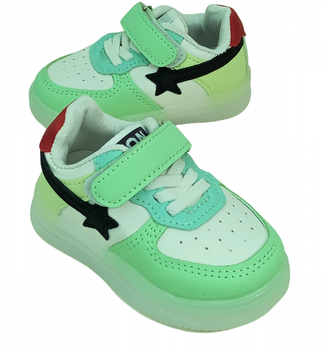 Pantofi sport copii cu luminite, Black star, [10]