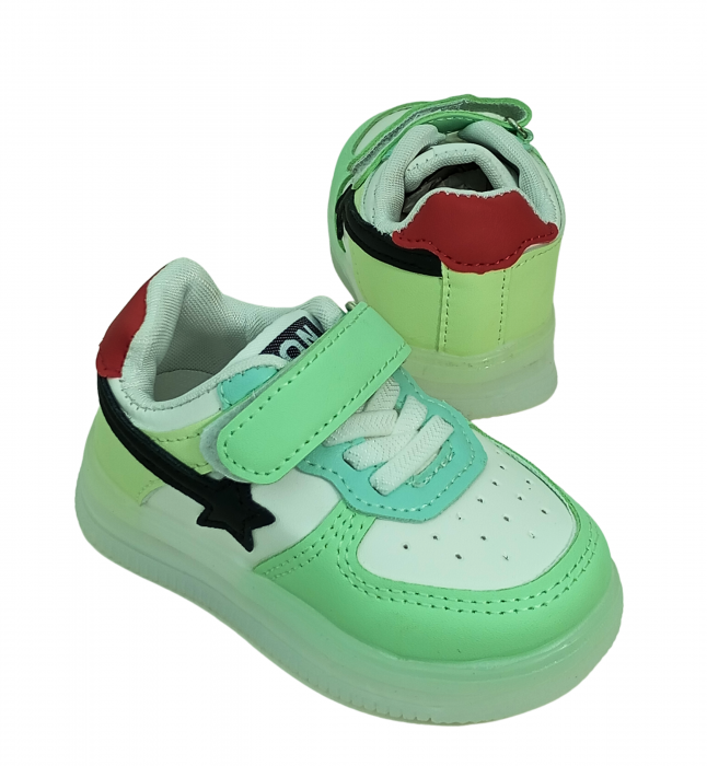 Pantofi sport copii cu luminite, Black star, [9]