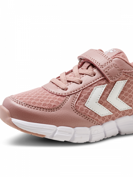 Pantofi sport copii cu tesatura superioara de plasa, Hummel, Speed JR, inchidere velcro, sireturi elastice, [4]