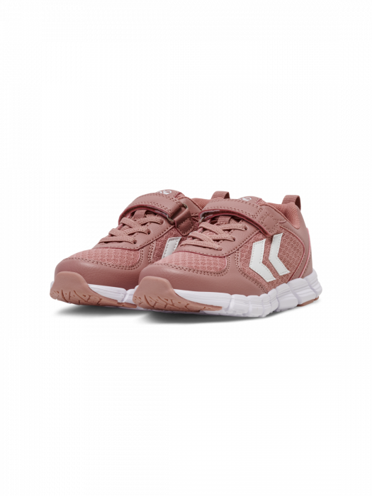 Pantofi sport copii cu tesatura superioara de plasa, Hummel, Speed JR, inchidere velcro, sireturi elastice, [3]