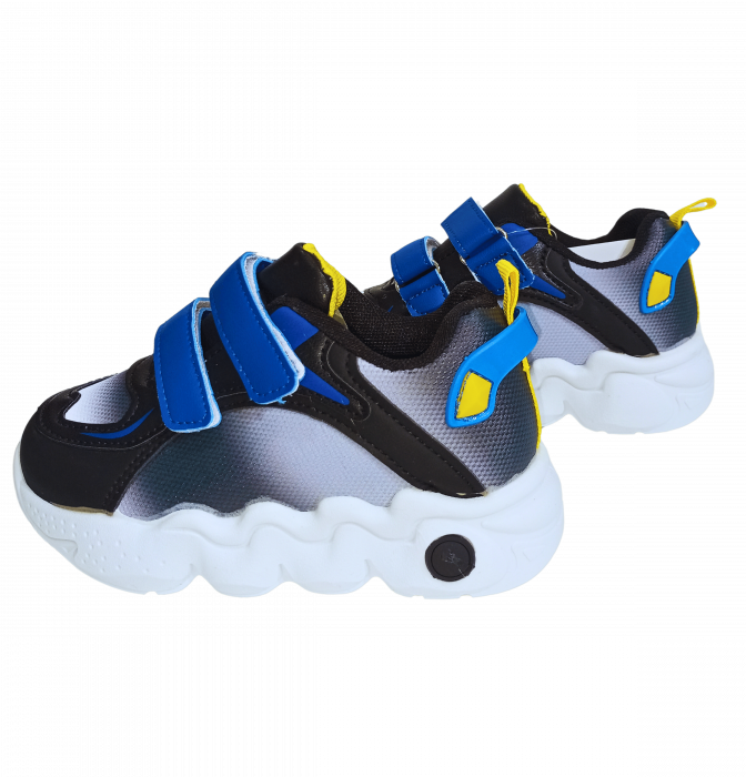 Pantofi sport copii, Mikelo Shoes, Colourful dark, material ecologic, [10]