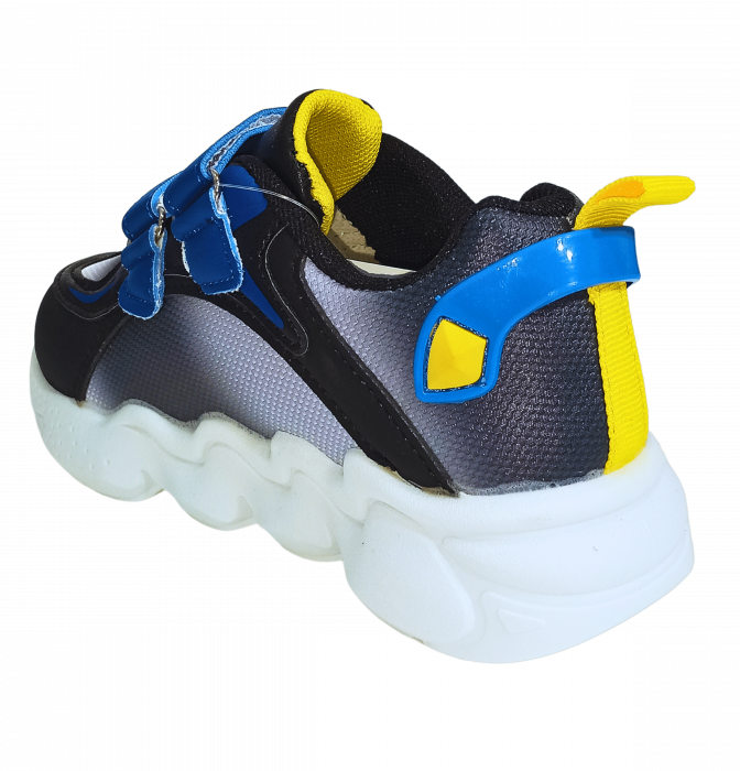 Pantofi sport copii, Mikelo Shoes, Colourful dark, material ecologic, [4]