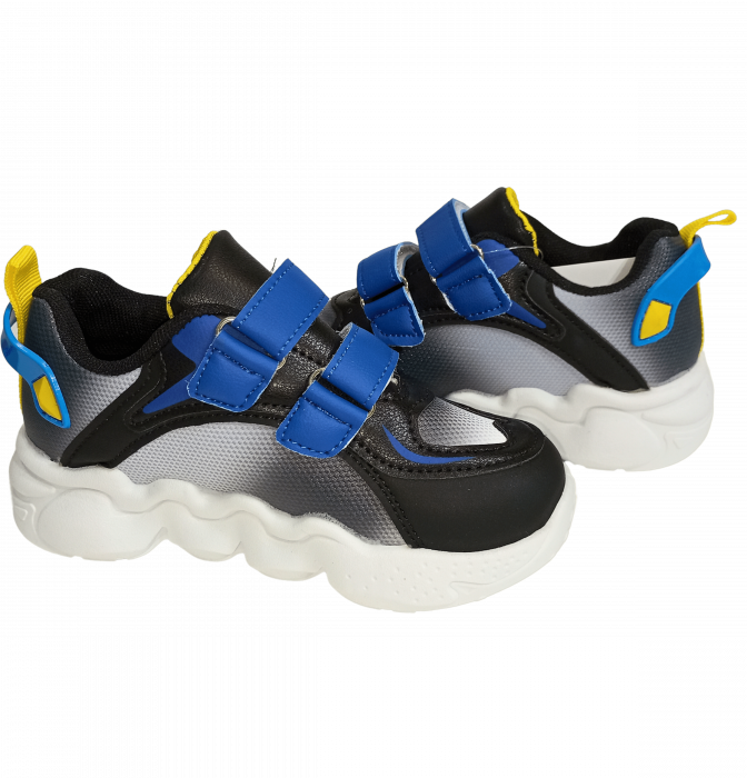 Pantofi sport copii, Mikelo Shoes, Colourful dark, material ecologic, [8]