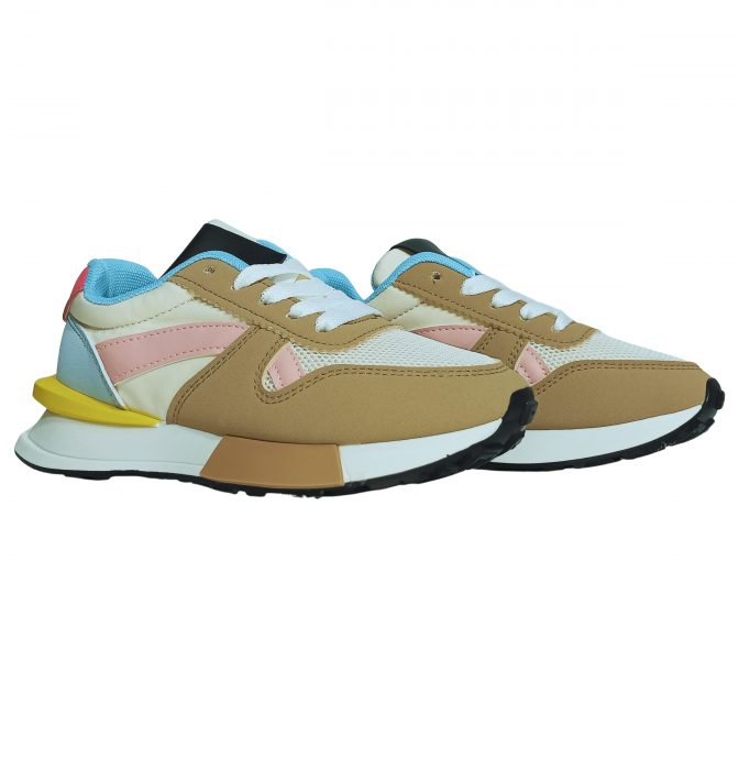 Pantofi sport copii, Poti Pati, Brown front lace, piele ecologica, [10]