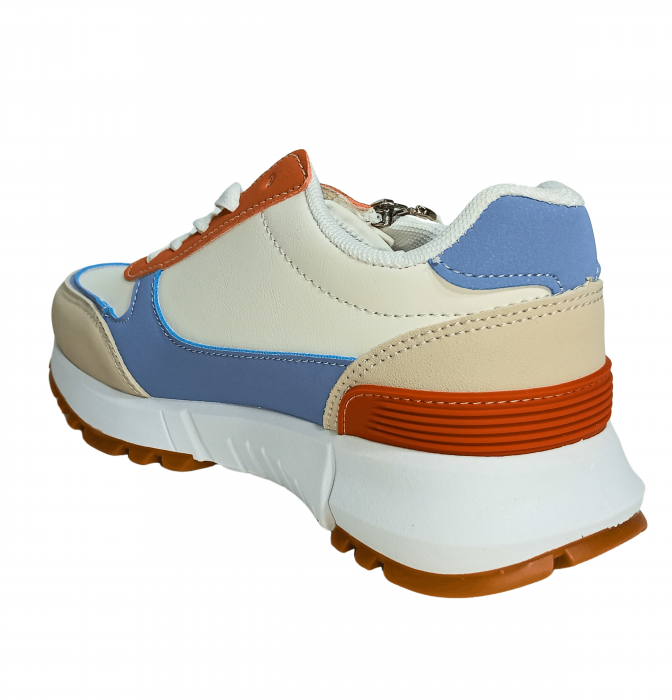 Pantofi sport copii, Poti Pati, Purple lines Zipper, piele ecologica, [6]