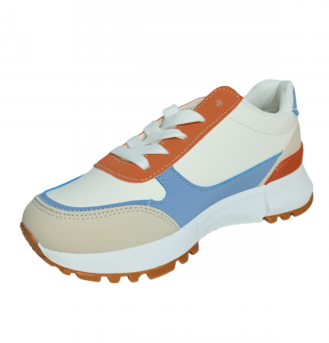 Pantofi sport copii, Poti Pati, Purple lines Zipper, piele ecologica, [5]