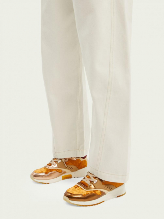 Pantofi sport femei,Scotch & Soda, Vivi 23739505 S468  din piele naturala si catifea maro [14]