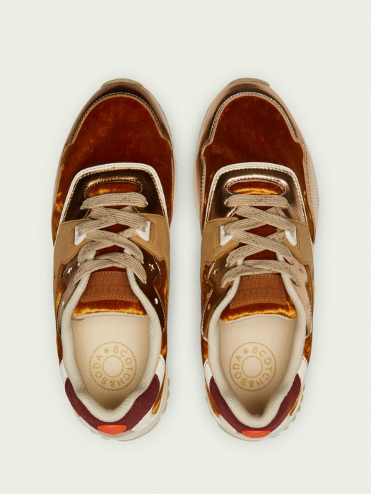 Pantofi sport femei,Scotch & Soda, Vivi 23739505 S468  din piele naturala si catifea maro [11]