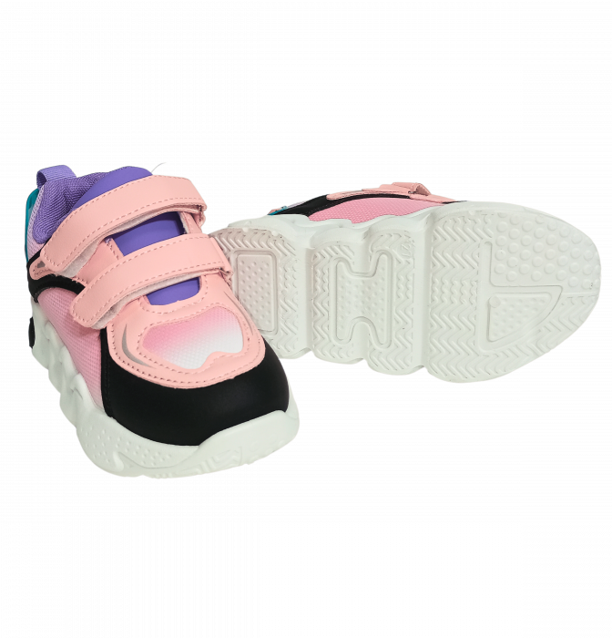 Pantofi sport fete, Mikelo Shoes, Colourful pinkish, material ecologic, [10]