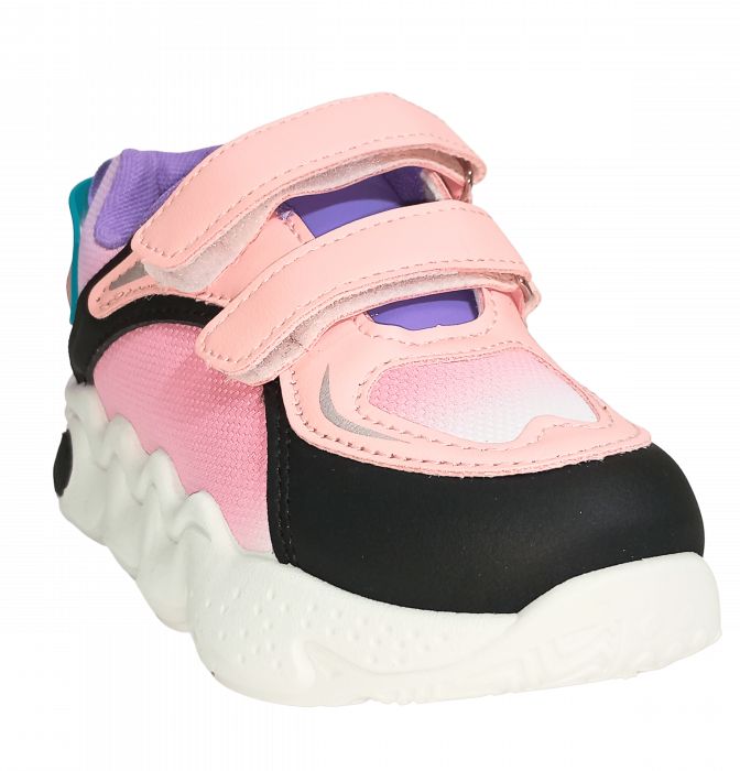 Pantofi sport fete, Mikelo Shoes, Colourful pinkish, material ecologic, [6]