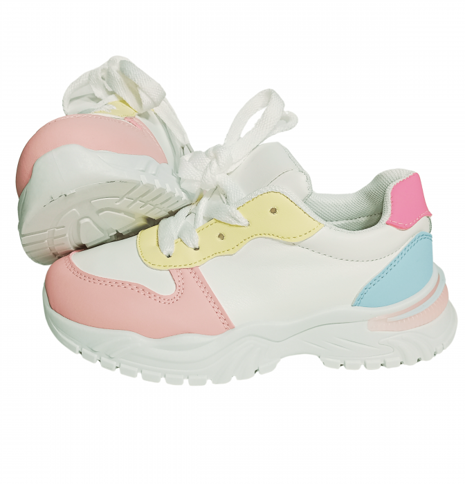 Pantofi sport pentru fete, Poti Pati, Pink front, piele ecologica, [5]
