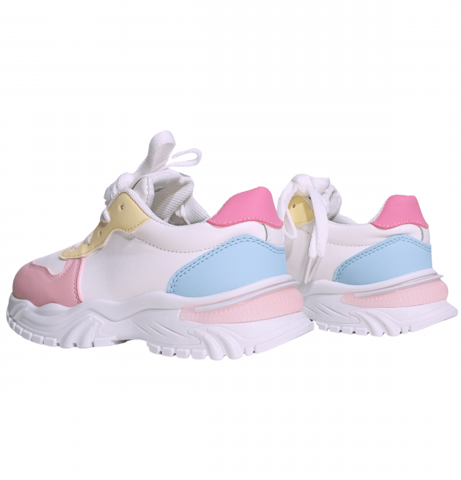 Pantofi sport pentru fete, Poti Pati, Pink front, piele ecologica, [7]