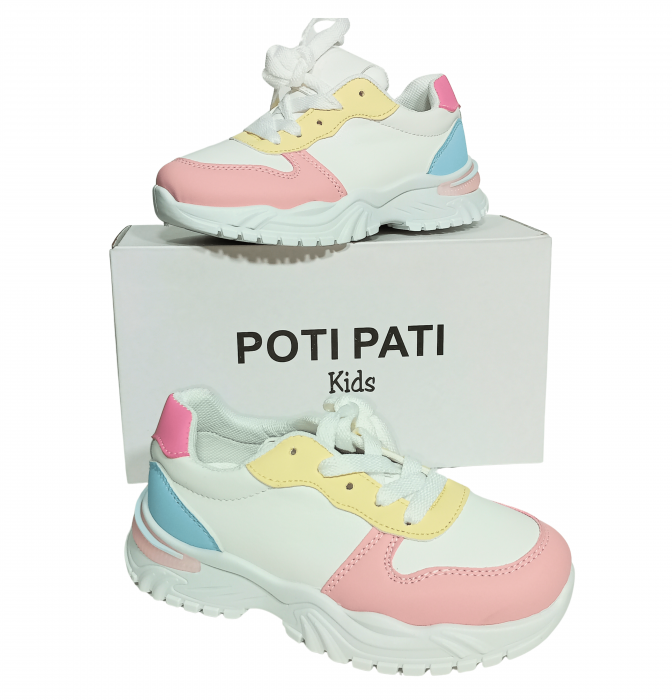 Pantofi sport pentru fete, Poti Pati, Pink front, piele ecologica, [13]