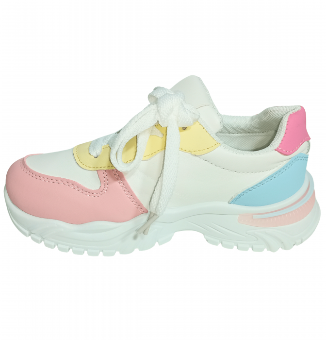 Pantofi sport pentru fete, Poti Pati, Pink front, piele ecologica, [3]
